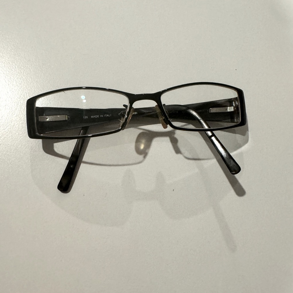 FENDI F602 Eyeglasses Frame Italy Tortoise Grey Black Authentic (pre-owned)